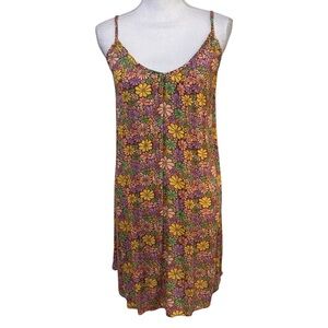 ROXY SPRING ADVENTURE MINI WOMEN FLORAL MULTICOLOR DRESS SIZE SMALL NEW